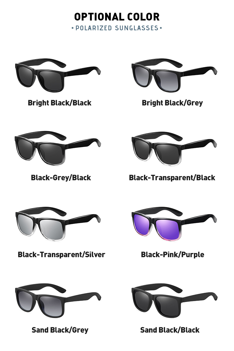 Classic Square Polarized Sunglasses for Men Women 4165