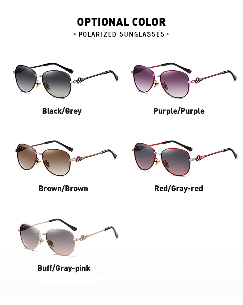 Beauty Ladies Metal Frame Polarized Sunglasses A685
