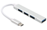 Hub USB 3.0 tipo C de 4 puertos, color plateado