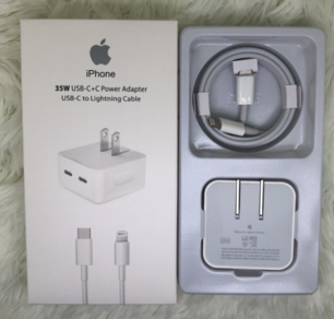 Adaptador de corriente USB-C+C de 35 W para iPhone, EE. UU.